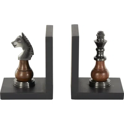 Sonoma Sage Home Chess Board Set Of 2 Metal Bookends In Black