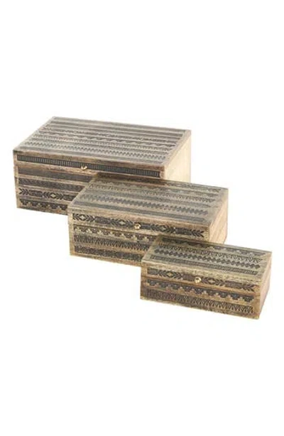 Sonoma Sage Home Mango Wood Set Of 3 Decorative Boxes In Brown