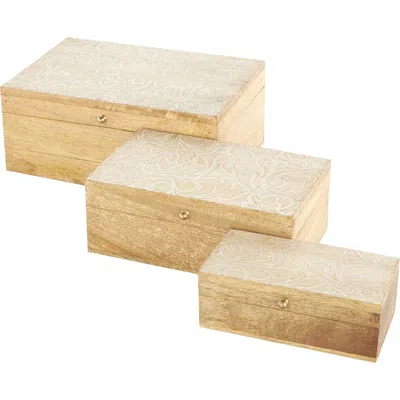 Sonoma Sage Home Mango Wood Set Of 3 Decorative Boxes In Brown