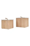 Sonoma Sage Home Set Of 2 Brown Wooden Decorative Keepsake Boxes In Brown
