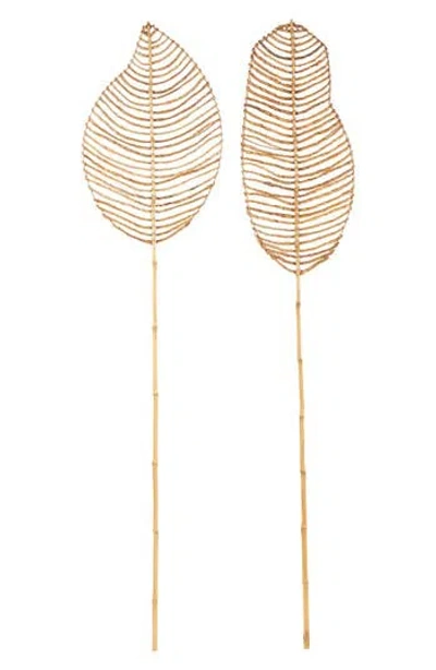 Sonoma Sage Home Set Of 2 Natural Bamboo Wood Leaf Twigs In Light Brown