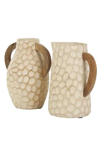 Sonoma Sage Home Set Of 2 Paper Mache Vases In Beige