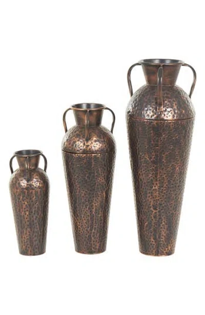 Sonoma Sage Home Set Of 3 Assorted Metal Vases In Copper