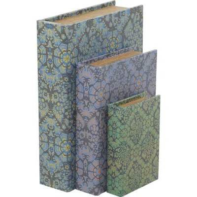 Sonoma Sage Home Set Of 3 Faux Book Boxes In Blue