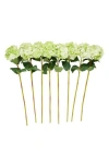 Sonoma Sage Home Set Of Eight Green Hydrangea Artificial Flowers In Green