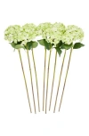 Sonoma Sage Home Set Of Eight Green Hydrangea Artificial Flowers In Green