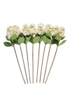 Sonoma Sage Home Set Of Eight Hydrangea Artificial Flowers In White Multi Colored