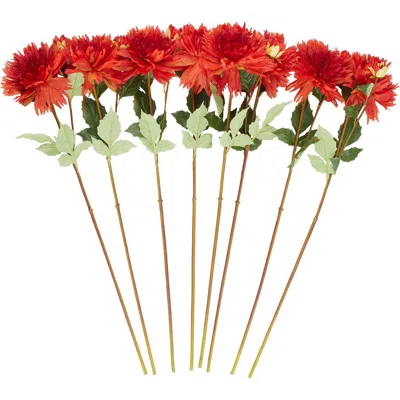 Sonoma Sage Home Set Of Eight Red Dahlia Artificial Flowers