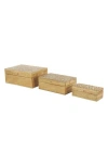 Sonoma Sage Home Set Of Three Hand Carved Storage Boxes In Brown
