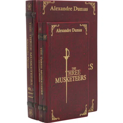 Sonoma Sage Home The Three Musketeers Set Of 2 Faux Book Boxes In Red