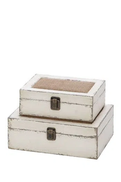Sonoma Sage Home White Wood Box With Hinged Lid