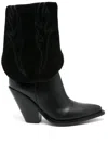Sonora 'reverse Rancho' Block Heel Embroidered Boots In Black