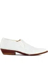 Sonora 30mm Woven Leather Slip-on Boots In White
