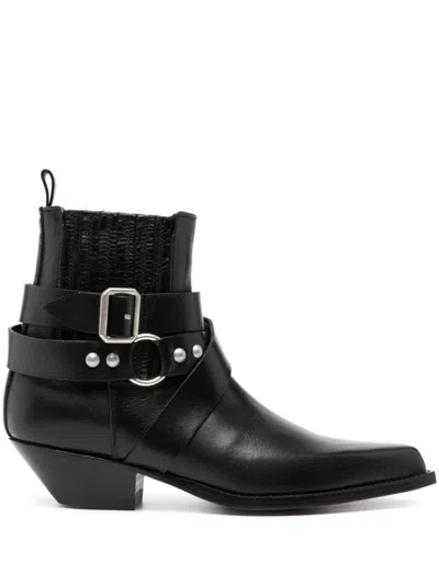 Sonora 40mm Shiny Veal Ankle Boots In Black