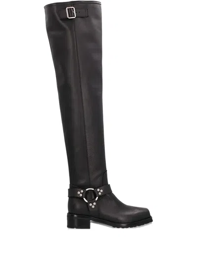 Sonora 45mm Paloma Buckle-detail Studded Leather Boots In Black
