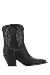Sonora Embroidered Leather Ankle Boots With Pointed Toe