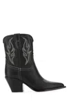 Sonora Embroidered Leather Ankle Boots With Pointed Toe