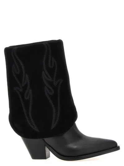 SONORA BLACK POINTED TOE REVERSE BOOTS