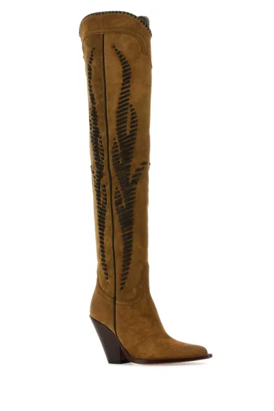 Sonora Camel Suede Hermosa Twist Over-the-knee Boots