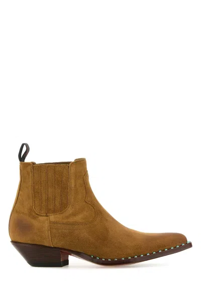 Sonora Camel Suede Hidalgo Mini Ankle Boots