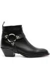 Sonora Dulce Belt Ankle Boots In Black