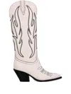 Sonora Flame-embroidered Cowboy Boots In White