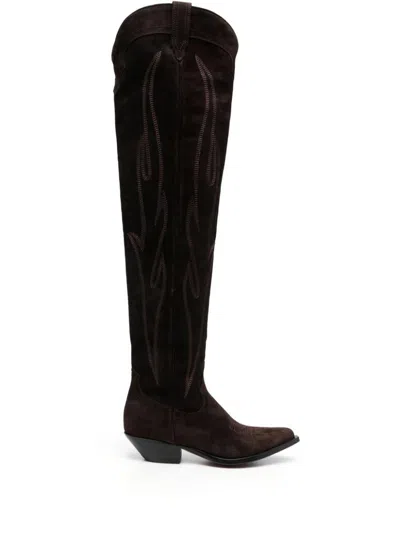 Sonora Embroidered Suede Western Boots