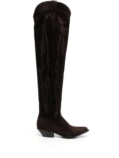 Sonora Embroidered Suede Western Boots