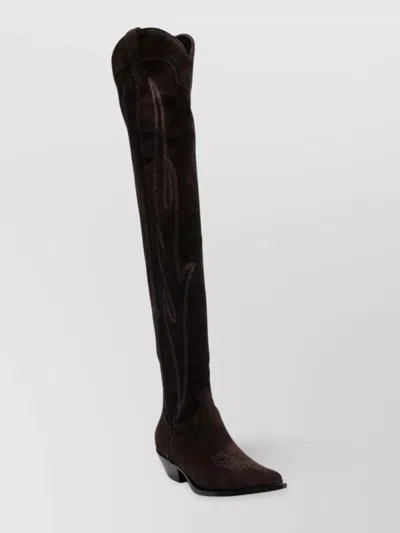 Sonora Embroidered Suede Western Boots