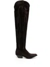 Sonora Woman Knee Boots Black Size 10 Soft Leather In Brown