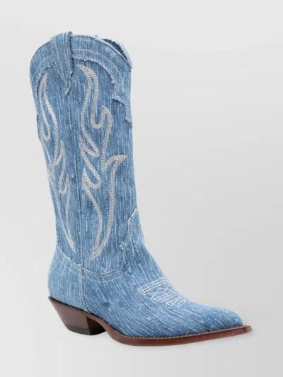 SONORA DENIM CALF-LENGTH TEXAN BOOTS