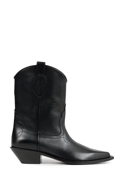 Sonora Frisco Western Leather Ankle Boots In Black
