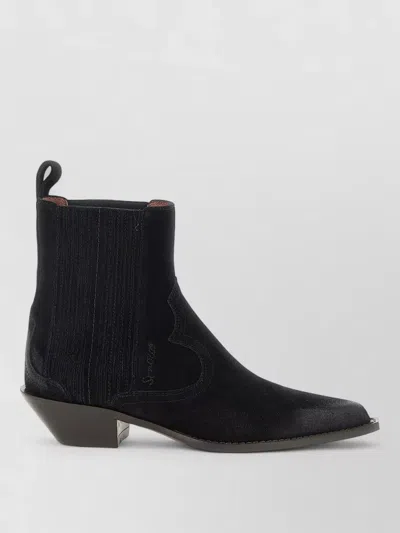 Sonora Hernan Ankle Boots Pointed Toe Pull Tab In Black