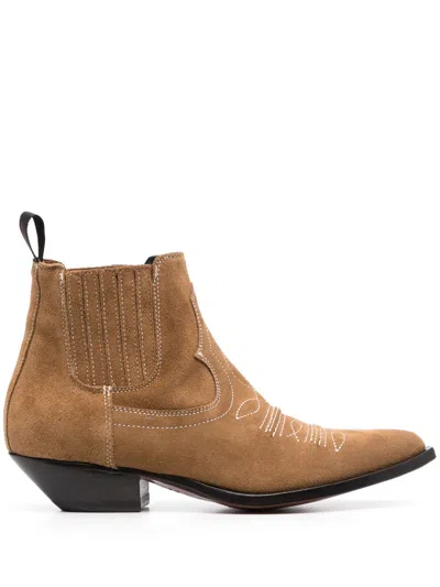 Sonora Hidalgo 45mm Suede Ankle Boots In Brown