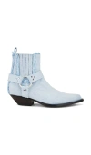 Sonora Hidalgo Belt Boot In 浅蓝牛仔