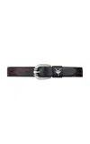 Sonora Inan Flames Leather Belt In Black