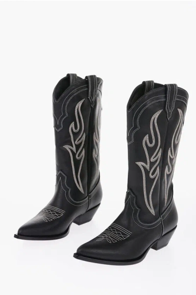 Sonora Santa Fe 50mm Leather Boots In Black
