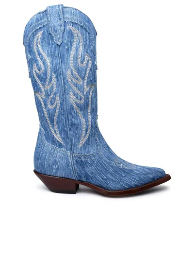 Sonora Light Blue Denim Boots Woman