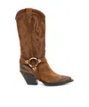 Sonora Stivali Santa Fe Belt In Pelle Scamosciata Marrone Donna In Brown
