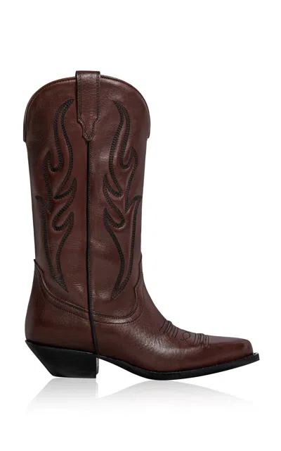 Sonora Brushed Leather Santa Fe Boots In Brown