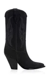 Sonora Suede Boots With Pointed Toe And Cuban Heel In Gray