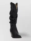 Sonora Slouchy Western Leather Block Heel Boots