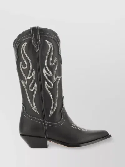 SONORA STITCHED CUBAN HEEL BOOTS WITH EMBROIDERED DETAILING