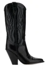 Sonora Black Leather Santa Fe Boots In Black