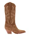 Sonora Santa Fe Embroidered Suede Western Boots In Marrón
