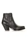 Sonora Jalapegno Texan Ankle Boot In Leather In Black