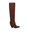 Sonora 'acapulco Belt' Knee High Leather Boots In Brown