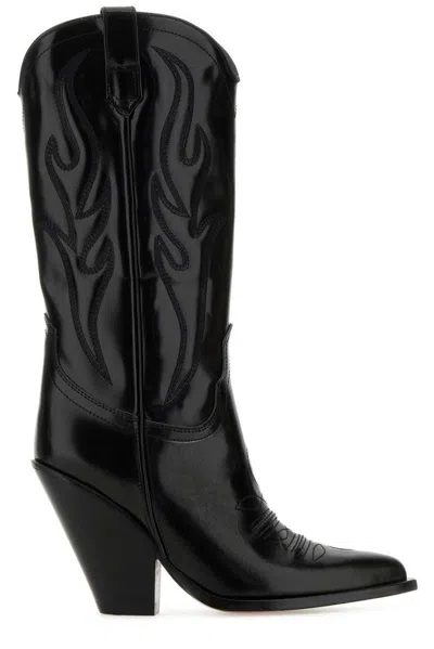 Sonora Santa Fe 110mm Leather Cowboy Boots In Black