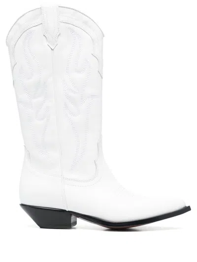 SONORA WHITE SANTA FE LEATHER WESTERN BOOTS
