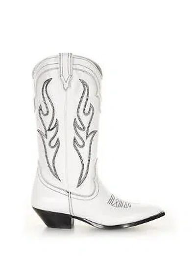 Pre-owned Sonora White Santa Fe Texan Boot In Cowboy Style